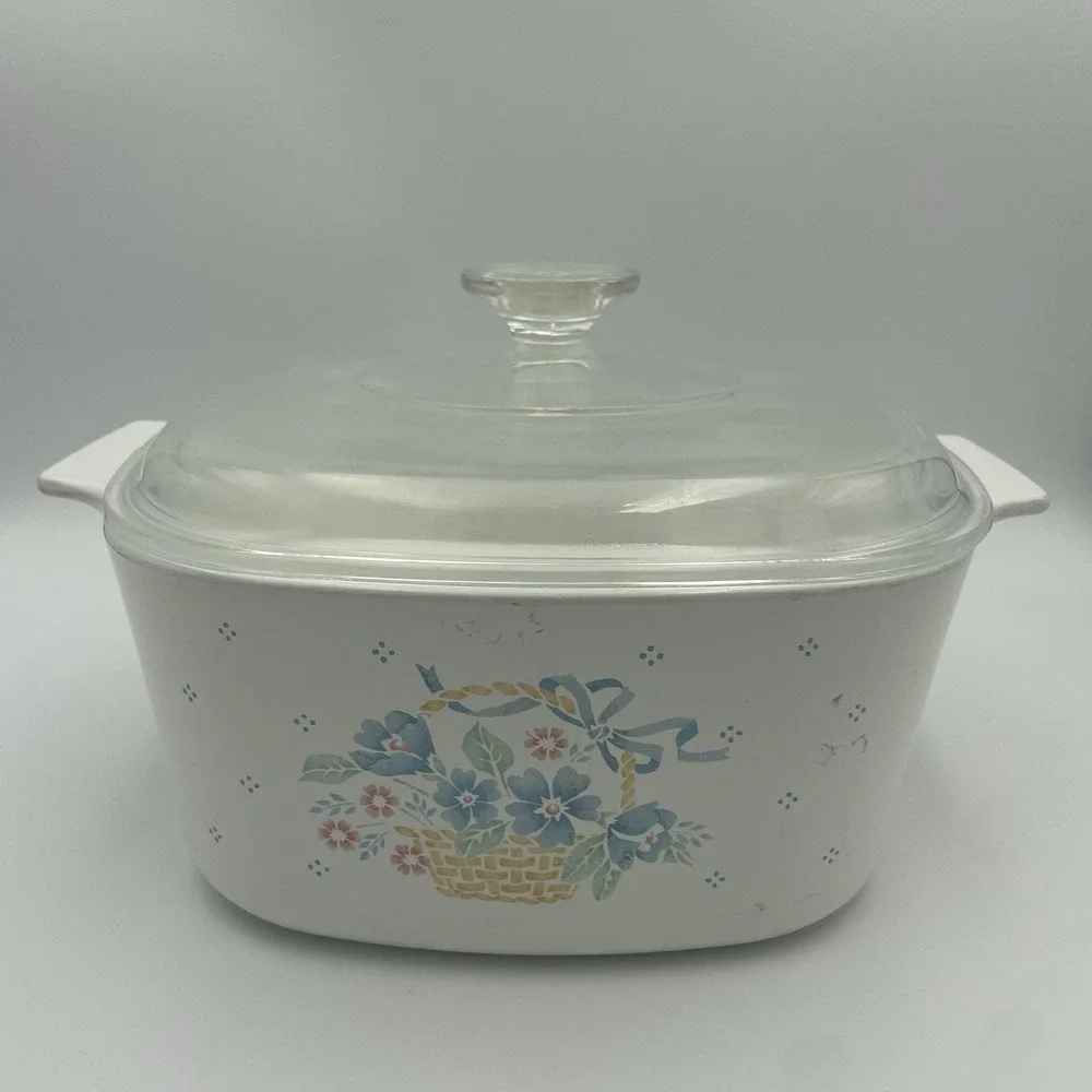 Vintage Corning Ware Country Cornflower A3B Casserole 3 Liter With Pyrex Lid A9C